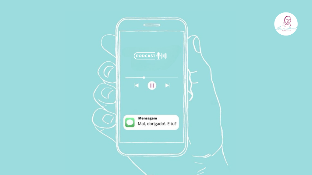 imagem com o logotipo do podcast da Fundação Bento Menni